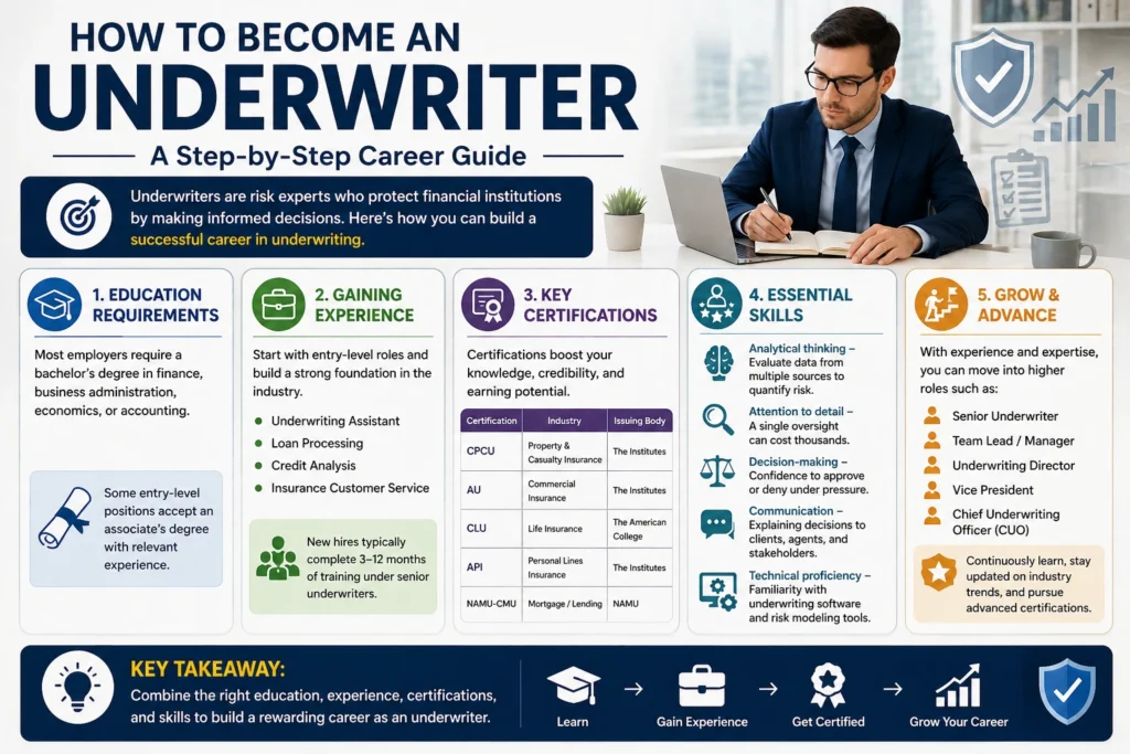 how to become an underwriter career guide steps