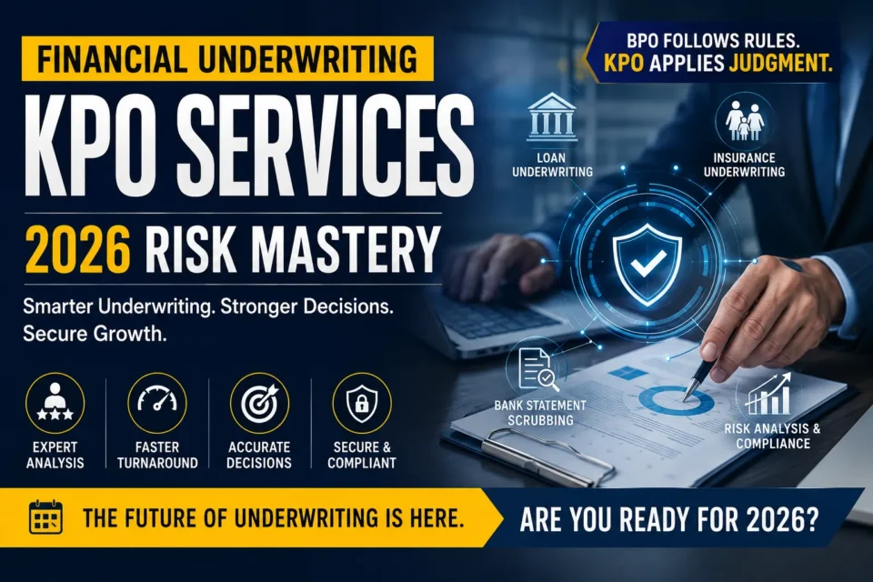 Financial Underwriting KPO Services 2026 risk management and underwriting compliance infographic