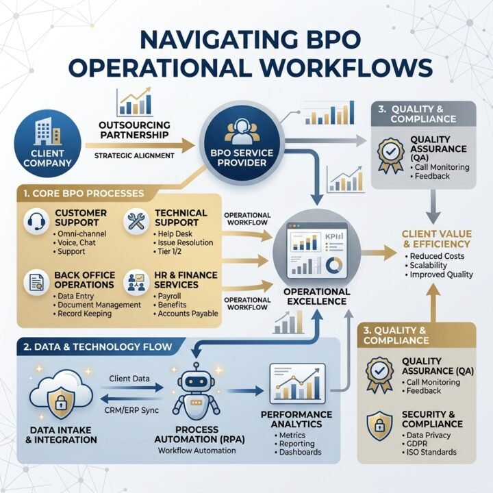 Diagram explaining what BPO is and how it works